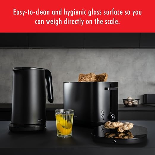 ZWILLING Enfinigy Digital Kitchen Food Scale, Max Weight 22lbs, Grams & Ounces, .1-gram Accuracy, Black