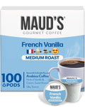 Maud's French Vanilla Coffee Pods, 100 ct, Medium Roast Coffee in Single Serve Pods – 100% Arabica Coffee, Compatible with Keurig K Cups Maker
