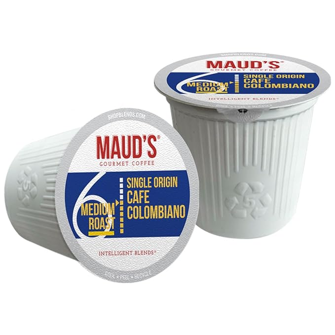 Maud's Colombian Coffee Pods, 50 ct, Single Origin, Medium Roast Coffee in Single Serve Pods – 100% Arabica Coffee, Compatible with Keurig K Cups Maker
