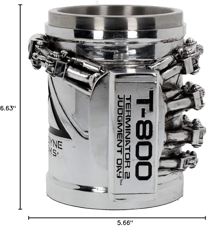 Nemesis Now T-800 Terminator 2 Judgement Day Tankard Mug Featuring the Cyberdyne Systems Logo, Officially Licensed Hand-Painted Resin, Futuristic Sci-Fi Decor, 17cm