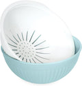 Nordic Ware 2-in-1 Colander Bowl Set, White and Sea Glass