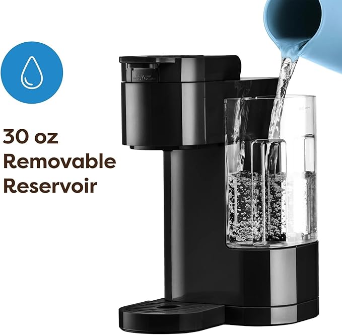 K-Express Essentials Single-Serve KCup Pod Coffee Maker 3 Cup Sizes Fast Fresh Brew 30oz Removable Water Reservoir Travel Mug Friendly Maintenance Alert Space-Saving (Black)