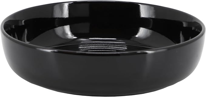 Elama Duncan 18 Piece Porcelain Dinnerware/Tableware Set, Service for 6 (Black)