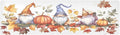 Thanksgiving Gnomes Pumpkins Autumn Leaves Trivet Table Runner 40 Inches Long Trivet for Hot Pots and Pans/Hot Dishes,Table Protector Heat Up to 230F, Decorative Hot Plates Mat for Kitchen Countertop