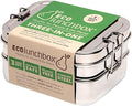 ECOlunchbox Three-in-One Stainless Steel Bento Box (31oz) – 3 Piece Nesting Lunch Container with Snack Pod – Plastic Free, Non Toxic, Dishwasher Safe, Not Leak-Proof