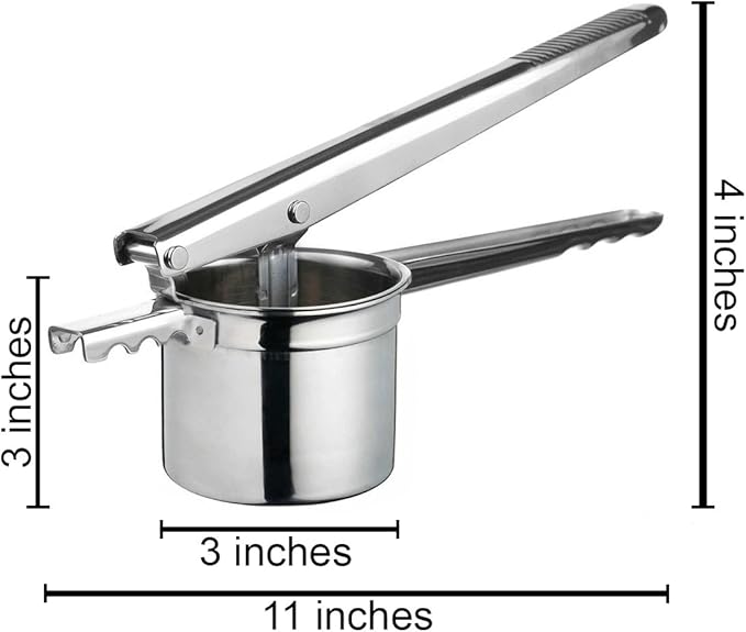 Cuisinox Potato Ricer, Heavy Duty Stainless Steel Potato Masher and Kitchen Tool, 3 Disks