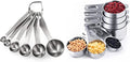 U-Taste 18/8 Stainless Steel Measuring Spoons Set of 6 and Measuring Cup Set of 7 for Dry and Liquid Ingredient with Engraved Measurement