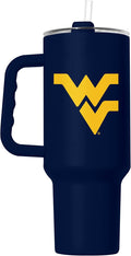 Logo Brands NCAA 40 oz Tumbler with Handle -Stainless Steel Insulated Travel Tumbler with Straw Lid – Powder Coated, Leak-Resistant, Keeps Drinks Hot/Cold – Great for Tailgating, or Everyday Use