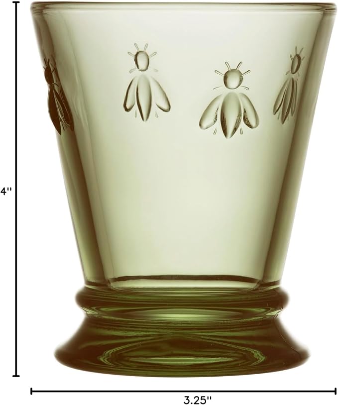 La Rochere Bee Olive Green Tumbler Set/6 - La Rochere Bee Glassware Sets