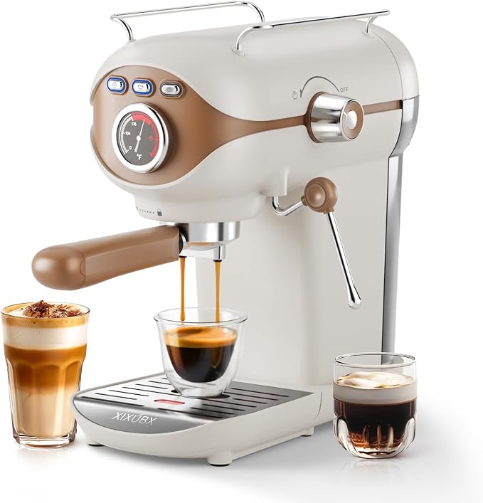 XIXUBX Espresso Machine 20 Bar, Professional Coffee Machine with Milk Frother Steam Wand, Compact Latte Cappuccino Maker for Home, PID Temp Control Espresso Maker, Coffee Maker Small