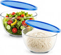 Glass Sourdough Mixing Bowls with Lids, 2-Pack Large Capacity Clear Bowls, 4.76 Quart for Bread Making, Perfect for Mixing, Proofing, Storing Dough