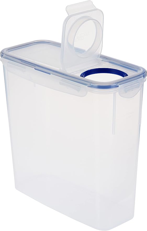 Lock & Lock Easy Essentials Food Storage Bin Set for Pasta, Flour, Sugar/Airtight Container Lids/BPA-Free/Dishwasher Safe, 8 Piece - Clear