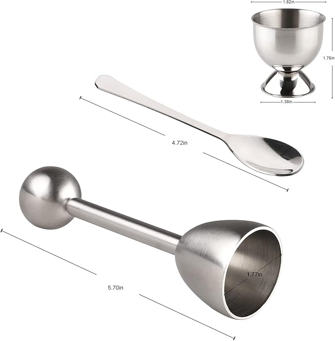 Egg Cracker Topper Set of 13 Egg Cups for Soft Boiled Eggs Tool Set Includes 1 Egg Topper Cracker 6 Egg Cups 6 Spoons (egg cup 13)
