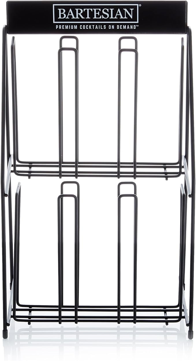 Bartesian Cocktail Capsules Holder Rack - Against-The-Wall Cocktails Capsule Storage Organizer Dispenser for Up to 36 Capsules - Home Bar Accessories for Cocktail Maker Machine - 10" x 6" x 16"