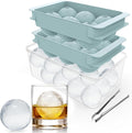 Large Ice Ball Maker Mold, 1.9" Round Ice Cube Mold for Whiskey Bourbon Cocktail, 6 Balls, Sphere Ice Mold, Big Ice Cube Tray with Container and Tongs, Easy to Fill & Release