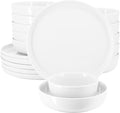 Elama Duncan 18 Piece Porcelain Dinnerware/Tableware Set, Service for 6 (White)