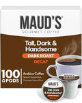 Maud's Decaf Dark Roast Coffee Pods, 100 ct, Decaffeinated Single Serve Pods – 100% Arabica, Compatible with Keurig K Cups Maker