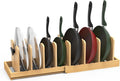 Bamboo Pot Lid Organizer, Pots and Pans Organizer Inside Cabinet, Pot Lids holder for Kitchen Countertop
