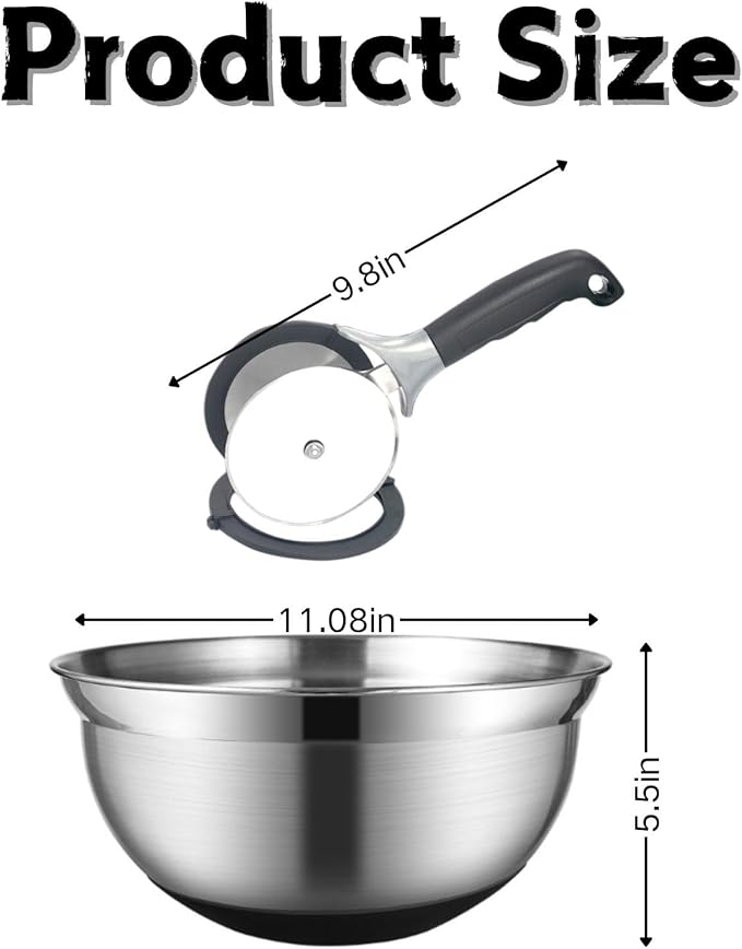Salad Chopper Blade and Bowl - Stainless Steel Lettuce Chopper,Vegetables Cutter Bowl -Fast Salad Prep for Fruit and more (Silicone Anti-Slip Bottom for Enhanced Safety)