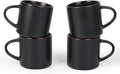 famiware Coffee Mugs Set of 4, Nebula 14oz Coffee Mugs, Ceramic Cup Set with Handle for Latte, Tea, Milk, Cappuccino, Cocoa, Matte Black