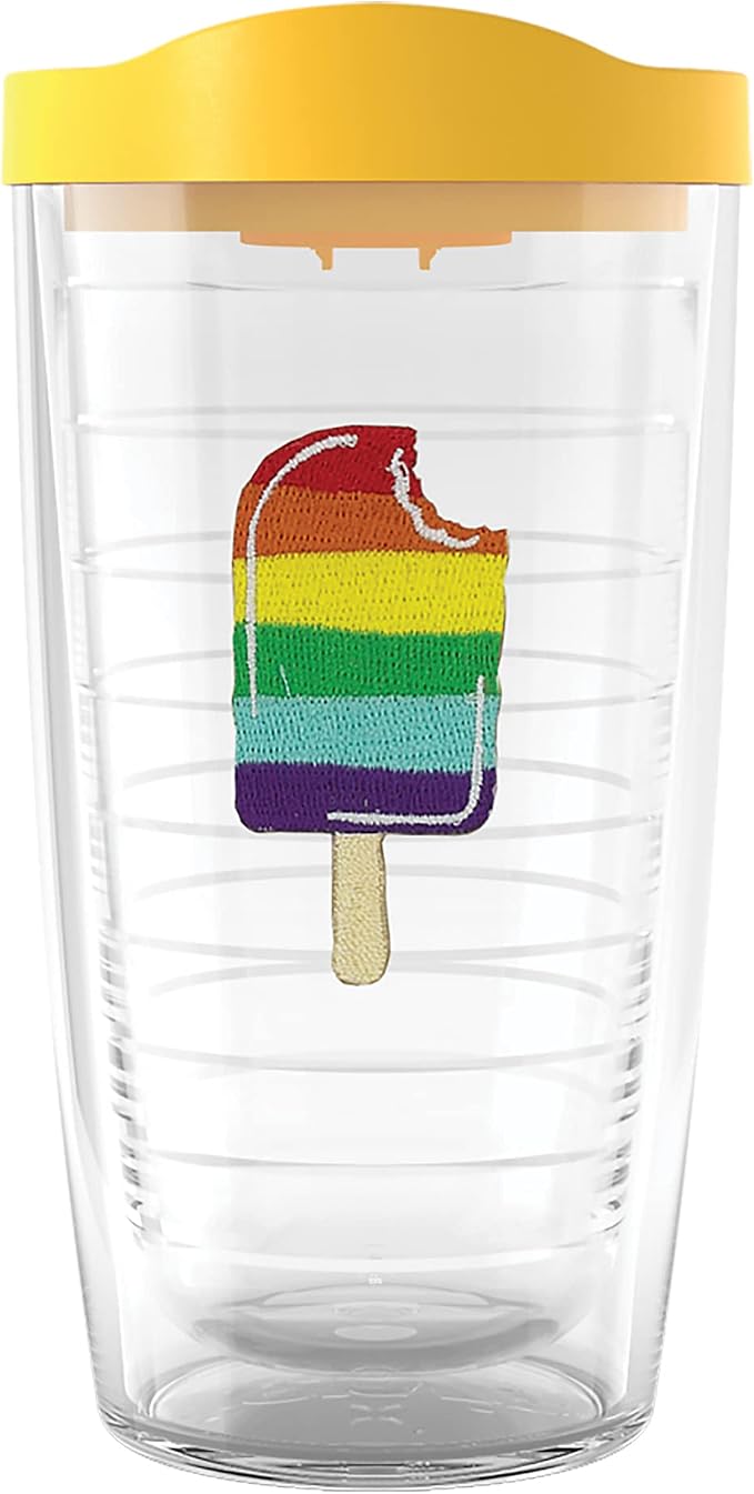 Tervis Ice Popsicle Collection Made in USA Double Walled Insulated Tumbler Travel Cup Keeps Drinks Cold & Hot, 16oz, Rainbow Pop