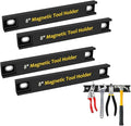8' Heavy Duty Magnetic Tool Strip, 4 Pack Rubber Protected, Storage Organizer for Garage Shop Wall Workbench Screwdriver Wrench Pliers