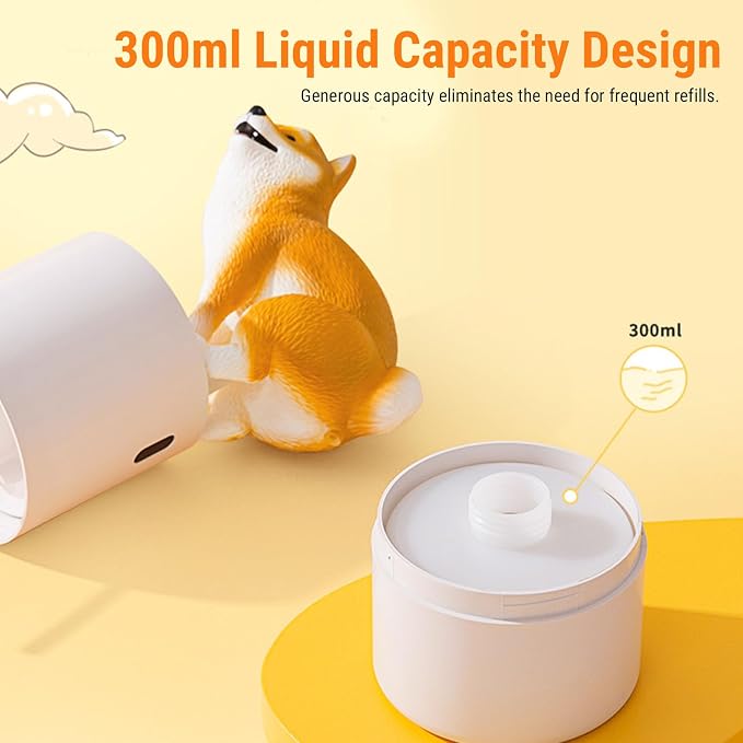 Playful Dog Foam Soap Dispenser, Automatic Soap Dispenser Touchless, Funny Puppy Poop Induction Hand Washer, Automatic Soap Dispenser for Kitchen Bathroom (Yellow)