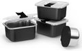 Bakpoco Stainless Steel Snack Lunch Containers for Kids, 3 Packs 12 oz Leak-Proof Lunch Box Containers, Microwave-Safe, Convenient Metal Small Food Storage Container with Lid for School, Work