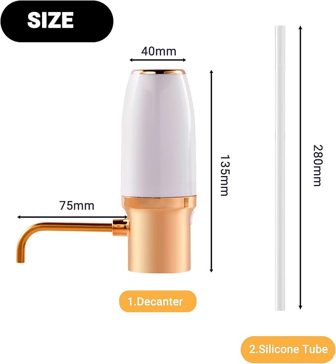 Electric Wine Aerator Dispenser Electric Smart Decanter with USB Rechargeable,Electric Wine Decanter and Wine Dispenser Pourer,Wine Gift for Mom Wife