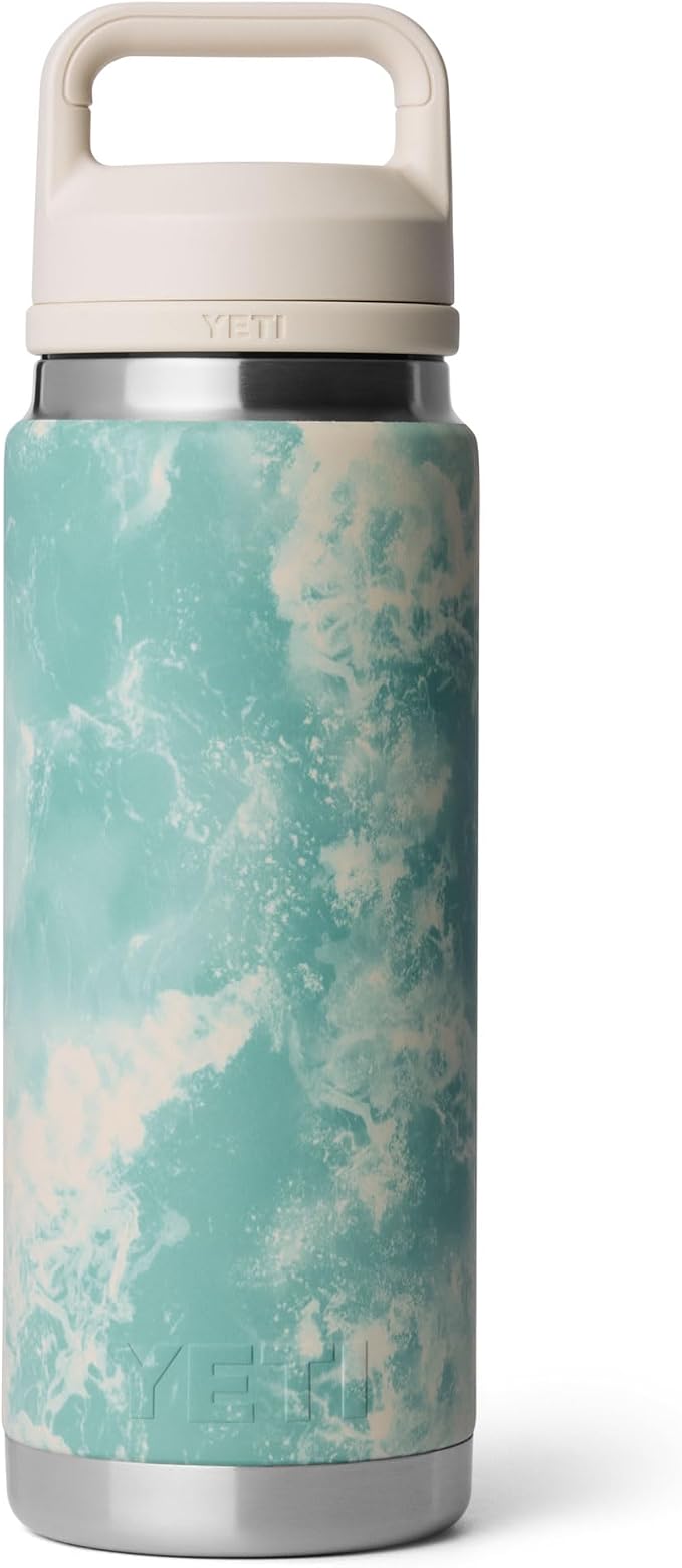 YETI Rambler 26 oz Bottle, Leakproof, Vacuum Insulated, Stainless Steel with Chug Cap, Sea View