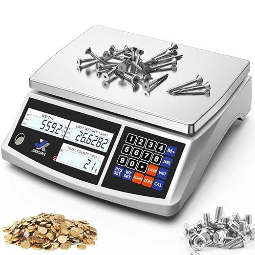 Industrial Price Counting Scale, 22lb/10kg x 0.1g Digital Bench Scale Inventory Scale for Small Parts Coin Scale, lb/g/kg/oz Units Electronic Gram Scale with LCD Backlit Display Large Platform