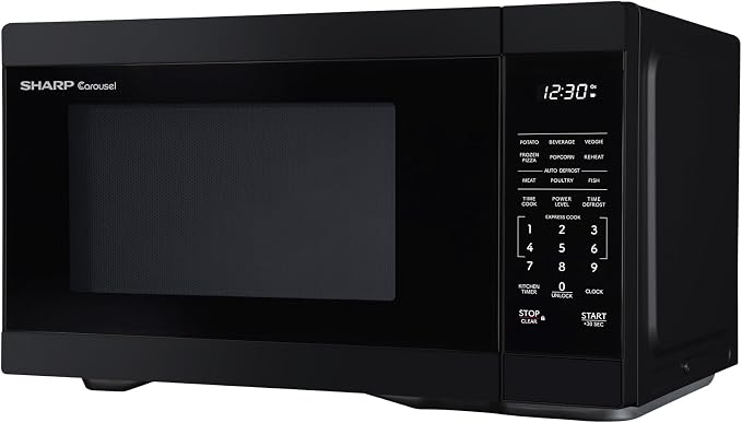 Sharp SMC1161KB 1.1 cu. ft. 1000W Black Countertop Microwave Oven