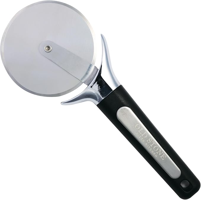 Old Stone Pizza Making Kit, Includes 15-inch Round Glazed Pizza Stone, Bamboo Pizza Peel, and Pizza Cutter