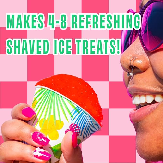 Hawaiian Shaved Ice Sour Strawberry Syrup - Nut Soy Dairy Free - Flavor Fluffy & Crunchy Snow Cones - Shelf Stable - Makes 8 Servings - 16 ounces