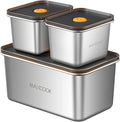 Stainless Steel Food Containers with Lids, 18.6 oz & 71 oz Food Storage Container set, Metal Food Container Bento Box, Snack Container set with Lid,Dishwasher & Freezer Safe(2100 ml & 550 ml)