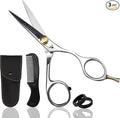 Ontaki Beard & Mustache Scissors For Men - 5.5" 420C Japanese Steel, Silver, Right Hand - Engineered Sharpness for Barber Shears - Comfort Grip for Grooming Scissors - Includes Beard Comb