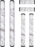 Refrigerator Door Handle Covers Set of 6, Antiskid Protector for Fridge Oven Dishwasher Keep Kitchen Appliance Clean from Smudges, Food Stains for Home Kitchen Decor, White Marble Print
