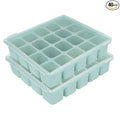 Baby Food Storage Silicone Cubes with Clip-On Lid Freezer Tray Baby Food Soups Purees Ice Safe Design Made in Korea (20cubes 0.8oz, Ocean Blue Set of 2)