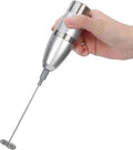 Handheld Electric Egg Beater, Stainless Steel Milk Frother Automatic Egg Beater Rotating Coffee Foam Mixer for Lattes Cappuccino Hot Chocolate