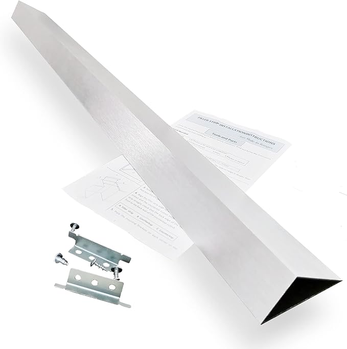 30" Slide In Range or Stove Rear Filler Trim Kit, Universal Fill Strip for Gap Between Slide-In Stove Range and Wall, W10113901A Compatible with Whirlpool and Most Brand, Durable Aluminum, Sliver