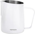 Normcore Milk Pitcher with Sharp Spout - Espresso Steaming Pitcher - Milk Frothing Jug - Espresso Barista Tool - Non-stick coating White - 20.3 oz (600 ml)