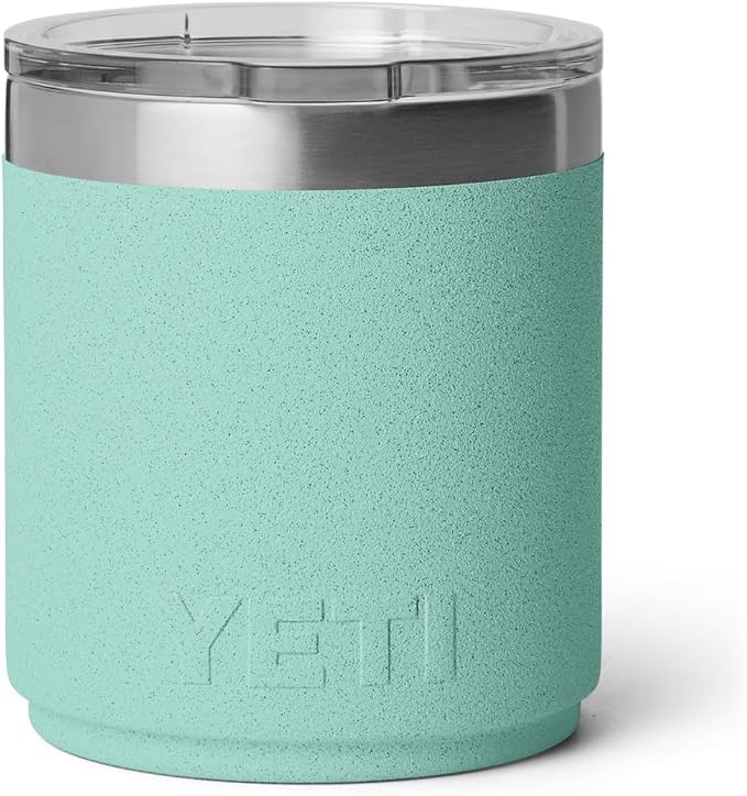 YETI Rambler 10 oz Ceramic Lined Lowball 2.0, Vacuum Insulated with MagSlider Lid, Sea Stone