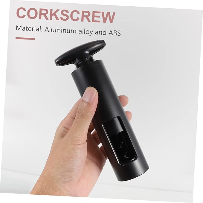 Zerodeko 6pcs Rotary Bottle Opener Set Corkscrew Wine Aerator Decanter Aluminum Alloy Abs Material Black Wine Accessories Kit