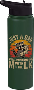 Just A Dad Who Always Came Back With The Milk Raccoon Retro Stainless Steel Insulated Water Bottle