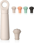 Vacu Vin Wine Saver Loop - Designed and Made in the Netherlands - Vacuum Wine Stopper Keeps Your Wine Fresh for up to 10 Days - Reusable, Made with 98% Recycled Material - 1 Pump, 5 Stoppers, Sand