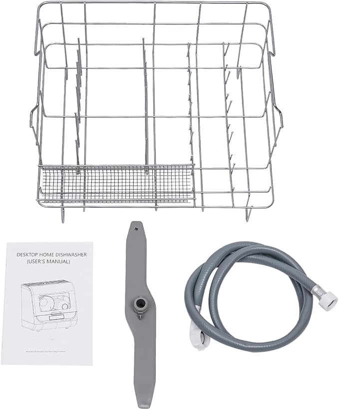 Tabletop Dishwasher, 110V Portable Countertop Dishwasher, High-Pressure Cleaning Washing Machine 3 Dishwashing Modes Fast Wash, Standard Wash or Strong Wash for Home, Campers/RVs, White