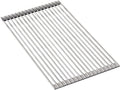 Silicone Non-Slip Dish Drying Rack, Drain Board Over the Kitchen Sink, Roll-Up Dish Rack Drainer, Rust-Resistant Drain Board(Grey,18 Long rods)