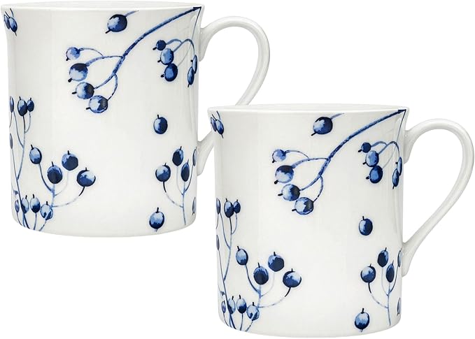 STP GOODS Porcelain Mug 13.5 fl. oz. - Set of 2 in Gift Box Coffee Cup, Gift for Women and Men (Azur de Limoges)