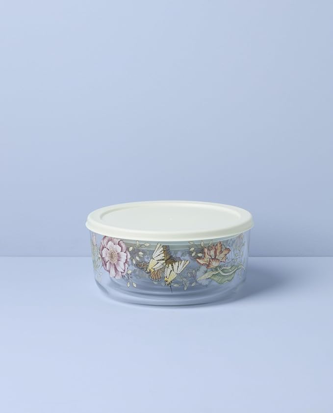 Lenox 897944 Butterfly Meadow Glass Food Storage Containers With Lids, Set Of 4