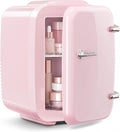 OSTBA Mini Fridge, 4 Liter/6 Can Mini Makeup Fridge, 110V AC/ 12V DC Portable Thermoelectric Cooler&Warmer for Skincare, Drink, Cosmetic, Medicine, Small fridge for Bedroom, Office, Dorm, Car, Pink